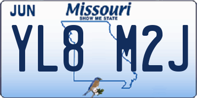MO license plate YL8M2J