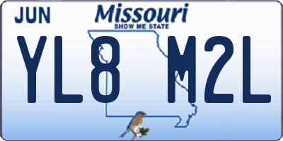 MO license plate YL8M2L