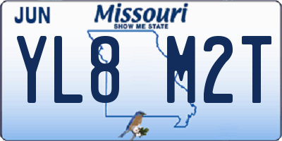 MO license plate YL8M2T