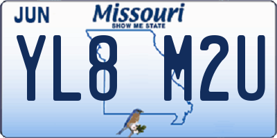 MO license plate YL8M2U