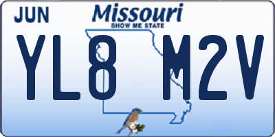 MO license plate YL8M2V