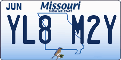 MO license plate YL8M2Y