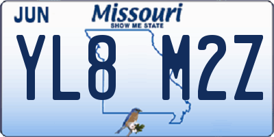 MO license plate YL8M2Z