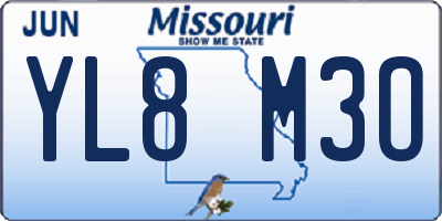 MO license plate YL8M3O