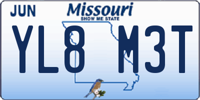 MO license plate YL8M3T