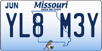 MO license plate YL8M3Y