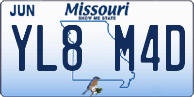 MO license plate YL8M4D