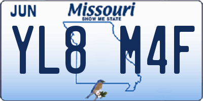 MO license plate YL8M4F