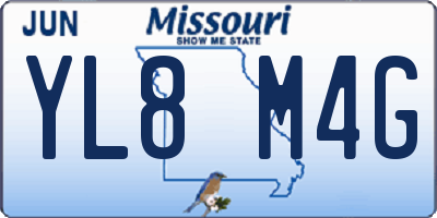MO license plate YL8M4G