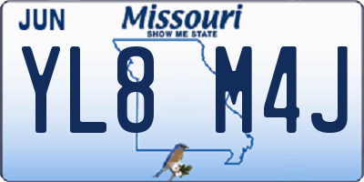 MO license plate YL8M4J