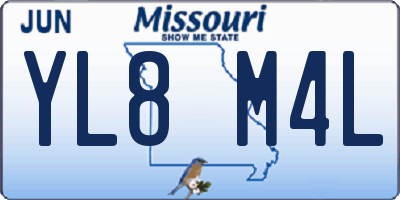 MO license plate YL8M4L