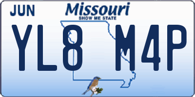 MO license plate YL8M4P