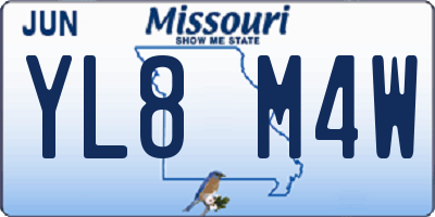 MO license plate YL8M4W