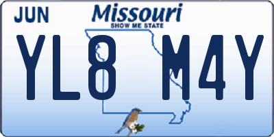 MO license plate YL8M4Y
