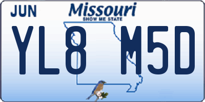 MO license plate YL8M5D