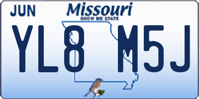 MO license plate YL8M5J