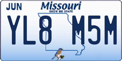 MO license plate YL8M5M
