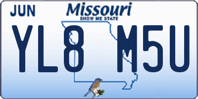 MO license plate YL8M5U