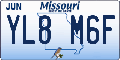 MO license plate YL8M6F