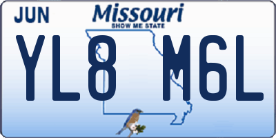MO license plate YL8M6L