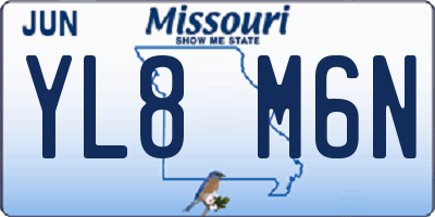 MO license plate YL8M6N
