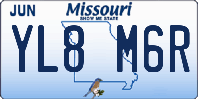 MO license plate YL8M6R