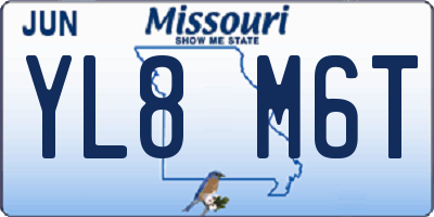 MO license plate YL8M6T