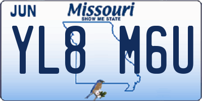 MO license plate YL8M6U