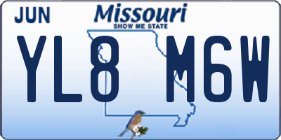 MO license plate YL8M6W