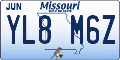 MO license plate YL8M6Z