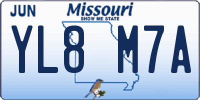 MO license plate YL8M7A
