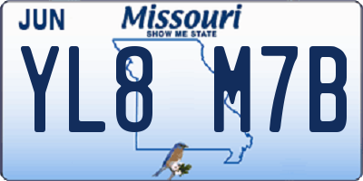 MO license plate YL8M7B