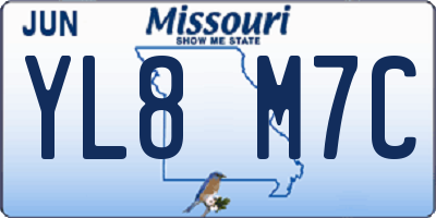 MO license plate YL8M7C