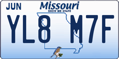 MO license plate YL8M7F