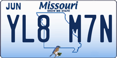 MO license plate YL8M7N