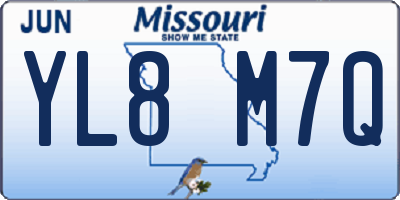MO license plate YL8M7Q