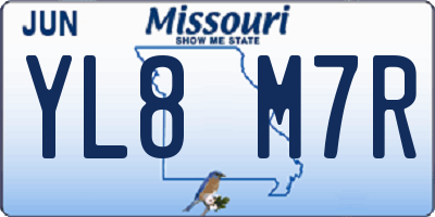 MO license plate YL8M7R