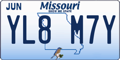 MO license plate YL8M7Y