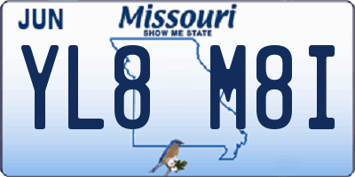 MO license plate YL8M8I