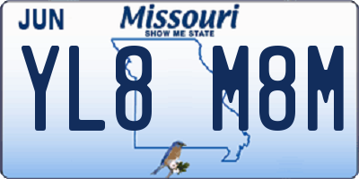 MO license plate YL8M8M