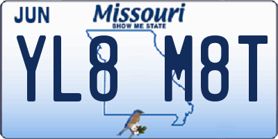MO license plate YL8M8T