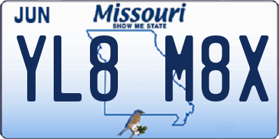 MO license plate YL8M8X