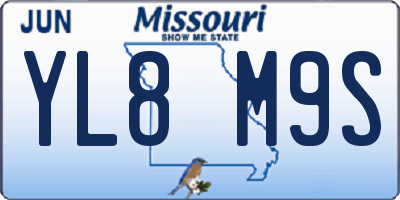 MO license plate YL8M9S