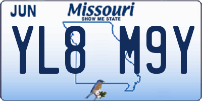 MO license plate YL8M9Y