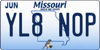 MO license plate YL8N0P