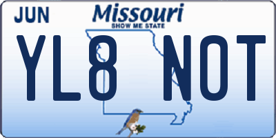 MO license plate YL8N0T