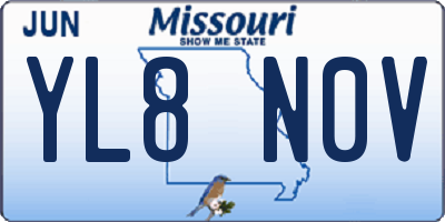 MO license plate YL8N0V