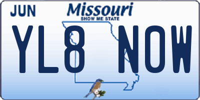 MO license plate YL8N0W