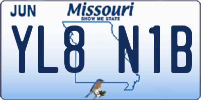 MO license plate YL8N1B