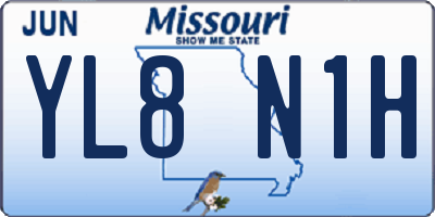 MO license plate YL8N1H